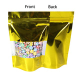 Custom Printed:Glossy Multisizes Metallic Foil Bag Recyclable Stand Up With Clear Window Household Kitchen Zip Lock Pouch