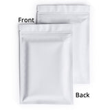 Custom Printed: Matte Black/White Smell Proof Plastic Mylar Zip Lock Bag Flat Bottom Tear Notch Packaging Pouch