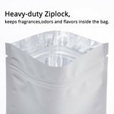 Custom Printed: Matte Black/White Smell Proof Plastic Mylar Zip Lock Bag Flat Bottom Tear Notch Packaging Pouch