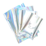 Custom Printed: Reusable Vacuum Heat Seal Open Top Clear Silver Pouch Mylar Foil Packaging Bag