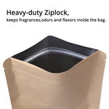 Multi Sizes Smell Proof Kraft Paper Zip Lock Pouches Eco-friendly Mylar Zipper Packaging Bag With Tear Notch