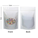 Custom Glossy Sealed Bag With Oval Clear Window And Tear Notch Metallic Foil Mylar Stand Up Household Storage Zip Lock Pouch