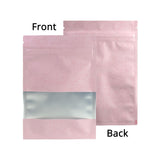 Reusable Multi-Size & Color Matte Aluminium Mylar Flat Zip Lock Bag Maple Leaf Design Clear Window Flat Pouch