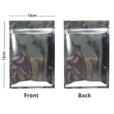 Glossy Metallic Foil Reclosable Zip Lock Package Bags Heat Sealing Flat Zipper Pouch w/ Tear Notch