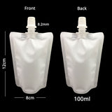 50pcs/Pack Spout Pouch With Funnel Stand Up Bag Glossy Custom Plastic Mylar Sauce Juice Water Storage Recyclable Bag