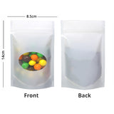 Custom Printed: Glossy Sealed Bag With Oval Clear Window Metallic Foil Mylar Stand Up Household Storage Zip Lock Pouch