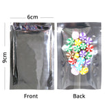 Custom Printed: Reusable Vacuum Heat Seal Open Top Clear Silver Pouch Mylar Foil Packaging Bag