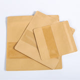 Custom Printed: Premium Kraft Paper Sealed Bag Flat Bottom With Clear Window Eco Recyclable Zip Lock Storage Package Pouch