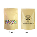 Custom Printed:Zip Lock With Window Kraft Paper Stand Up Pouch Recyclable Eco-friendly Mylar Packaging Storage Bag