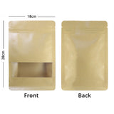 New Design Matte Stand Up Kraft Paper Mylar With Clear Window Doypack Household Kitchen Multifunction Storage Zipper Bag