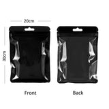 Custom Printed: Multi-size Glossy Clear Front Flat Zip Lock Bag Reusable Comestic Storage Plastic Pouch With Butterfly Hole