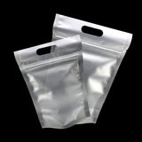 50Pcs/pack Matte Stand Up Frosted White Plastic Mylar Zipper Bag Food Coffee Storage Pouch Water And Smellproof W/Handle Hole