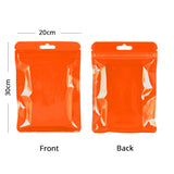 Custom Printed: Glossy Variou-Size Clear Plastic Mylar Comestic Storage Pouch Flat Bottom Zip Lock Bag With Butterfly Hole