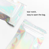 New Heat Seal Smell Proof Holographic Silver Zip Lock Bag Recyclable Foil Mylar Kitchen Packaging Storage Pouch