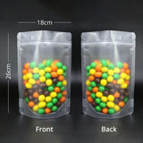 Frosted White Plastic Mylar Matte Stand Up Custom Heat Seal Zipper Bag Powder Coffee Bean Tea Sample Storage Pouch