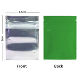 6.5x9cm Various Colors Small Zip Lock Bag Glossy Candy Flat Tear Notch Clear Front Herb Package Storage Pouch