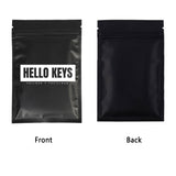 Custom Printed: Matte Black/White Smell Proof Plastic Mylar Zip Lock Bag Flat Bottom Tear Notch Packaging Pouch