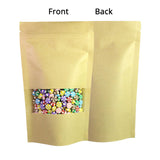 Custom Printed:Zip Lock With Window Kraft Paper Stand Up Pouch Recyclable Eco-friendly Mylar Packaging Storage Bag