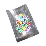 Custom Printed: Reusable Vacuum Heat Seal Open Top Clear Silver Pouch Mylar Foil Packaging Bag