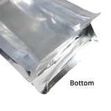 Custom Printed:Transparent Silver Glossy Metallic Foil Plastic Mylar Stand Up Bag Sustainable Use Storage Food Zip Lock Pouch