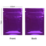 Glossy Metallic Foil Reclosable Zip Lock Package Bags Heat Sealing Flat Zipper Pouch w/ Tear Notch