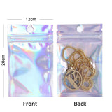 Eco Smell Proof Candy Packaging Bag Clear Front Holographic Silver Back Reusable Zip Lock Jewelry Storage Pouch