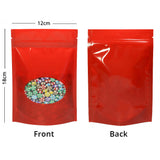 Custom Printed: Glossy Sealed Bag With Oval Clear Window Metallic Foil Mylar Stand Up Household Storage Zip Lock Pouch
