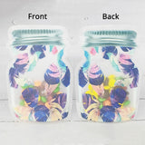 Reusable Mason Jar Bag With Printed Matte Frosted Mylar Stand Up Storage Pouch Household Travel Sample Storage Zip Lock Bag