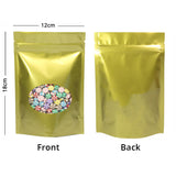 Custom Printed: Glossy Sealed Bag With Oval Clear Window Metallic Foil Mylar Stand Up Household Storage Zip Lock Pouch