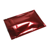 Glossy Metallic Foil Reclosable Zip Lock Package Bags Heat Sealing Flat Zipper Pouch w/ Tear Notch