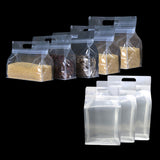 50Pcs/Pack Glossy Clear Stand Up Eco Bag Cereal Wheat Coffee Rice Storage Smellproof Plastic Mylar Ziplock Bag