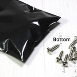 Multi Sizes Black Reclosable Flat Plastic Storage Pouch Mylar Zip Lock Packaging Bag For Power Herb