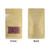 New Design Matte Stand Up Kraft Paper Mylar With Clear Window Doypack Household Kitchen Multifunction Storage Zipper Bag