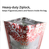 High Quality Matte Clear Frosted W/Red Print And Tear Notch Zip Lock Bag Plastic Mylar Stand Up Food Storage Organizer Pouch