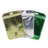 Mobile Accessories Zip Lock Bags Clear Front&Shiny Colors Back Metallic Mylar PP Storage Bag With Euro Slot