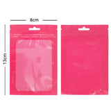 Eco Recyclable Glossy Plastic Bag Multi-sizes Cosmetic Snack Food Sample Storage Zip Lock Packaging Pouch With Butterfly Hole
