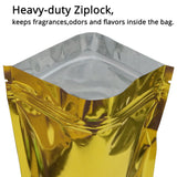 Brand New Glossy Zip Lock Plastic Pouch Metallic Mylar Flat Pouches High Grade Food Package Bag With Tear Notch