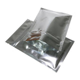 Glossy Metallic Foil Reclosable Zip Lock Package Bags Heat Sealing Flat Zipper Pouch w/ Tear Notch