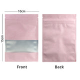 Reusable Multi-Size & Color Matte Aluminium Mylar Flat Zip Lock Bag Maple Leaf Design Clear Window Flat Pouch