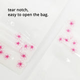 Premium Recyclable White Plastic Mylar Packaging Bag Clear Window Zip Lock Flat Storage Pouch With Flower Printing