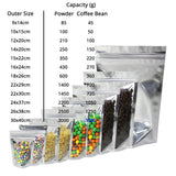 100Pcs Glossy Clear One Side Eco Metallic Foil Mylar Packaging Stand Up Zip Lock Bag For Multifunction Storage Pouch