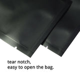 Many Sizes Clear Heat Seal Powder Package Bag Aluminum Foil Mylar Black Open Top Pouches w/ Tear Notch