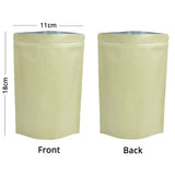 Kraft Paper Metallic Foil Mylar Stand Up Zipper Bag Eco Sealing Film Bag Smellproof Tea Food Storage Organizer Pouch