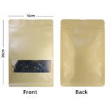 Custom Printed:New Design Matte Stand Up Kraft Paper Mylar With Clear Window Doypack Household Kitchen Storage Zipper Bag