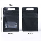 50Pcs/Pack Stand Up Bag With Hand Hole Matte Metallic Foil Mylar Plastic Doypack Food Nut Gift Packaging Zip Lock Storage Pouch