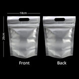 50Pcs/pack Matte Stand Up Frosted White Plastic Mylar Zipper Bag Food Coffee Storage Pouch Water And Smellproof W/Handle Hole