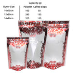 High Quality Matte Clear Frosted W/Red Print And Tear Notch Zip Lock Bag Plastic Mylar Stand Up Food Storage Organizer Pouch