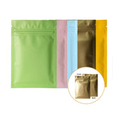 Various Colors Heat Sealing Zip Lock Pouches Tear Notch Metallic Mylar Flat Self Seal Package Bag For Herb Powder