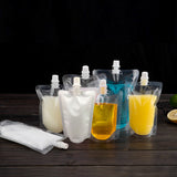 50pcs/Pack Spout Pouch With Funnel Stand Up Bag Glossy Custom Plastic Mylar Sauce Juice Water Storage Recyclable Bag