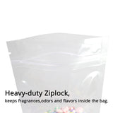 Custom Clear Stand Up Smellproof Glossy Multisizes Resealable Zip Lock Bag Plastic Mylar Packaging Heat Seal Food Storage Bag